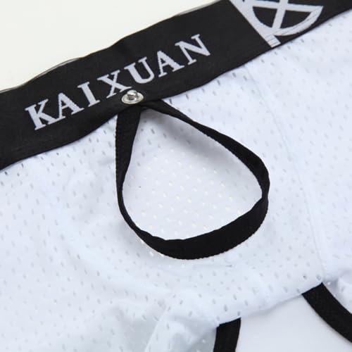 Men's Underwear,Boxer Briefs Mesh Breathable,Soft and Quick-drying,Front-Opening Design3