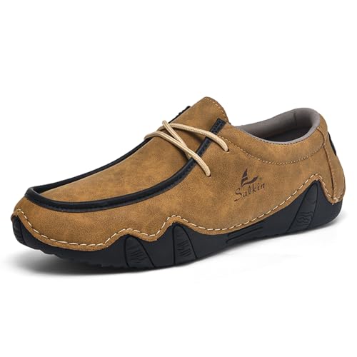 WirSSGut Herren Klassische Mokassins Flache Slipper Slip on Penny Loafer Weich Comfort Schuhe Bootsschuhe Freizeitschuhe Fahrenschuhe EU38-48