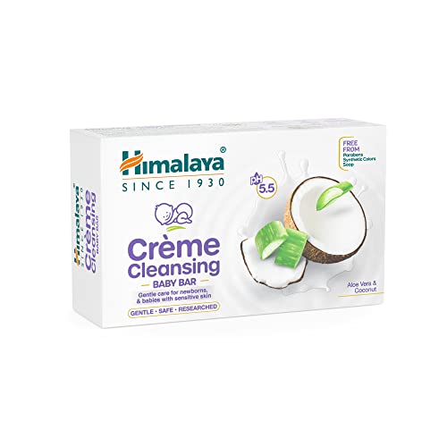 Image of Himalaya Creme Cleansing Baby Bar 75 g |pH 5.5|Soap Free |For Baby's sensitive skin |with Coconut Milk Protein, Aloe Vera & Mahua Butter