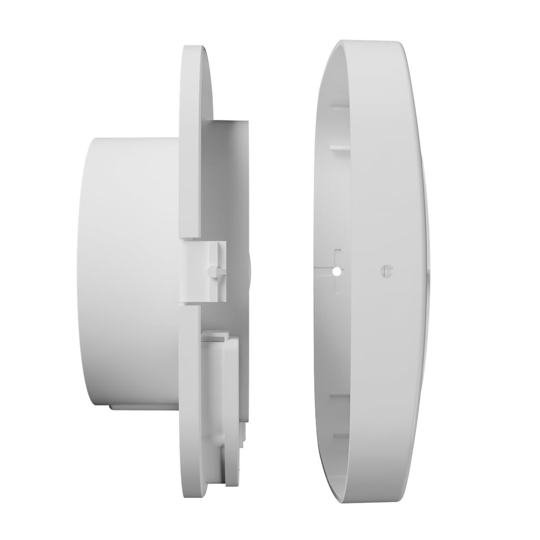 Vlano Abluftlüfter LENIS 100 Standard mit kurzem Flansch, Rückschlagventil, 100 mm, weiß, IP 45, 95 m³/h, Wandlüfter, Deckenventilator, kugelgelagert, sparsam 8,5 W