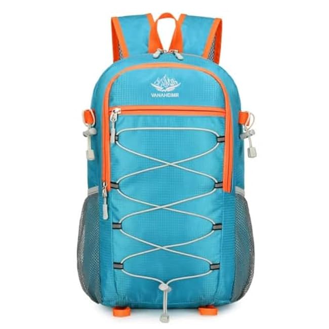 Foldable Lightweight Hiking Backpack Camping Cycling Travel Shopping Fitness Sports Backpack With Man And Women (Sky blue)