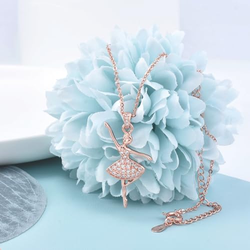 Ballerina Ballet Necklace for Girls Teens Women - Sterling Silver Hypoallergenic Adjustable Ballet Pendant Charm Necklace Dance Recital Gifts for Dancer Daughter Granddaughter Niece for Birthday4
