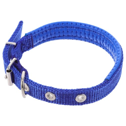 Collar para mascotas ajustable azul pequeño de poliéster