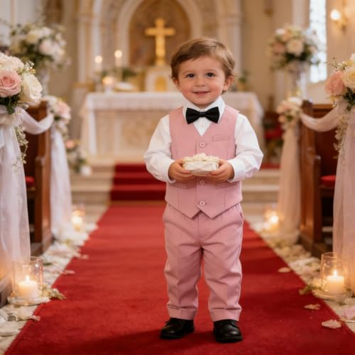 Image of Baby Boys Clothes Suits Toddler Formal Gentleman Wedding Outfit Dress 4Pcs Infant Suit Sets