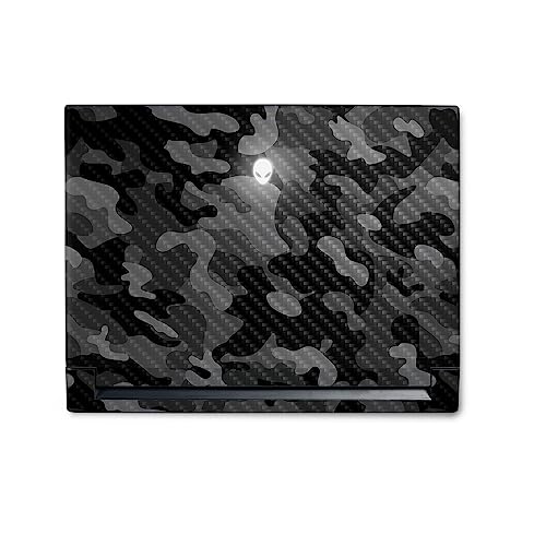 Image of MightySkins Carbon Fiber Skin Compatible with Alienware M18 R1 (2023) Full Wrap Kit - Black Camo | Protective, Durable Textured Carbon Fiber Finish | Easy to Apply & Change Styles | Made in The USA