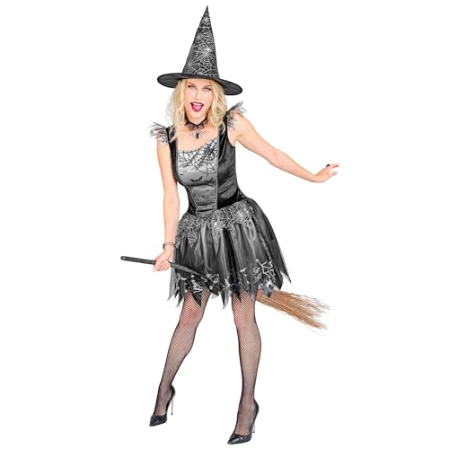 W WIDMANN MILANO Party Fashion - Costume sorcière, robe et chapeau de sorcière, magicien, sorcier, araignée, costume de conte de fées
