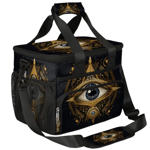 Ethnic Insulated Picnic Backpack Lunch Box for Women Men Picnic Basket Tote Lunch Bag Picnic Bag Portable Lunch Bags for Picnic, Beach, Work, Trip,Office, Camp Magic Eyes