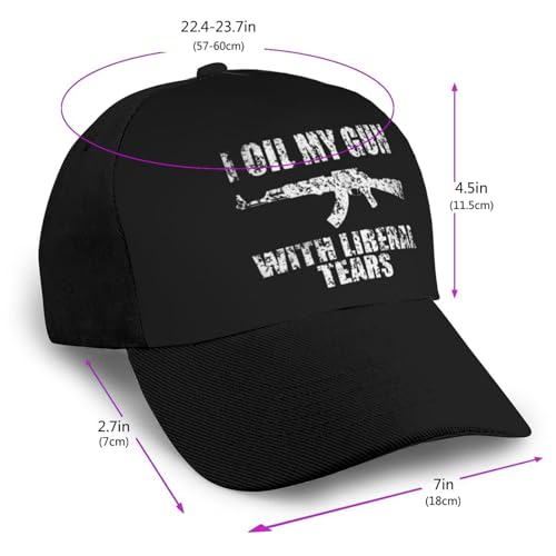 I Oil My Gun with Liberal Tears Bonnets Curved Brim Mesh Baseball Cap Casual Sun Hat Unisex2