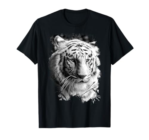 Blanc Tigre Tête Portrait Sauvage Grand Chat Animal T-Shirt
