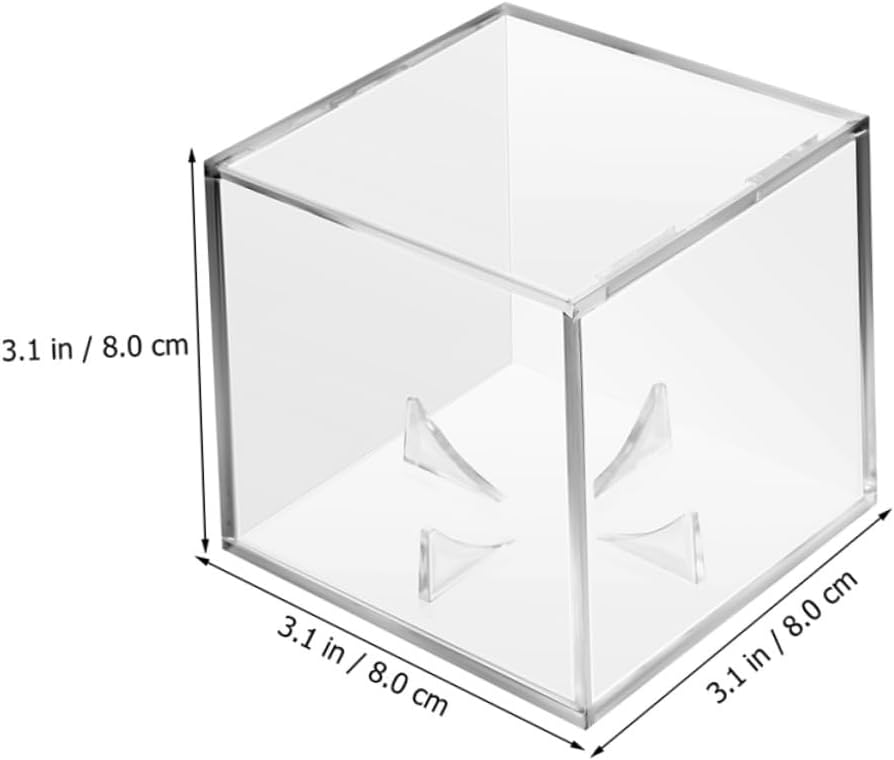 ORFOFE 3pcs Small Baseball Cube Display Case with Stand, Acrylic Baseball Memorabilia Storage Box for Signed Ball Protection and Collectible Showcase