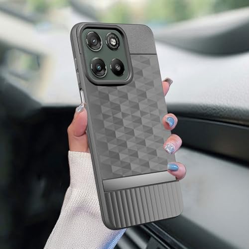 Image of SESS XUSIVE Back Cover for Motorola Moto G57 Power 5G Camera Protection 3D Hexa Cube Design Silicone Protective Bumper Back Case for Motorola Moto G57 Power 5G - Grey