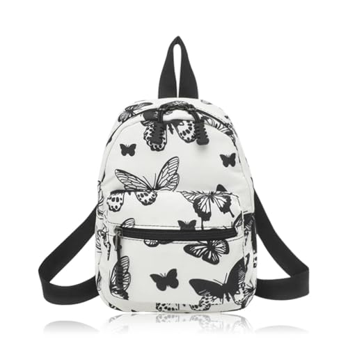 WisePoint Petit Sac a Dos, Sac à Dos Femme en Nylon Sac a Dos pour les Femmes et les Filles, Sac à Dos Petit pour Voyage, Shopping, Travail (papillon noir)