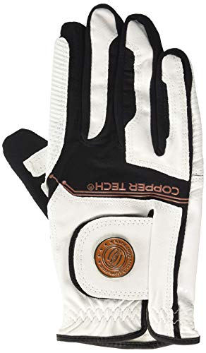 Copper Tech Gloves Men's Golf Glove With Spider Tacky Grip, X-Large, White/Black #TOP7