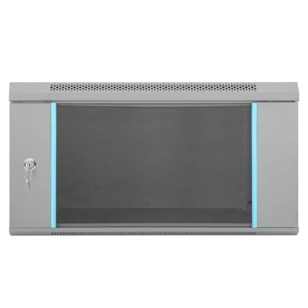 Armoire Réseau, Armoire Serveur Baie de Serveur Coffret Boit de Réseaux Mural avec Stockage Gris 60 x 60 x 35 cm Acier