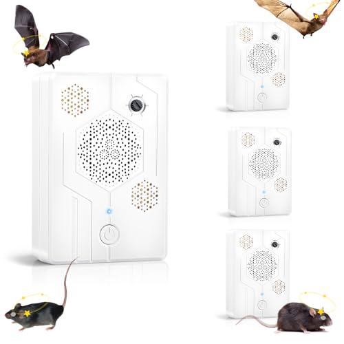 4 Pack 2025 Ultrasonic Bat Repellent Devices - Keep Bats