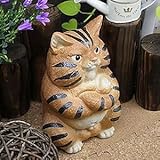 信楽焼 猫 ボス猫（トラ）【ok-0052】 陶器 しがらき焼 焼き物 動物 置物 ガーデンオーナメント 庭 (トラ)