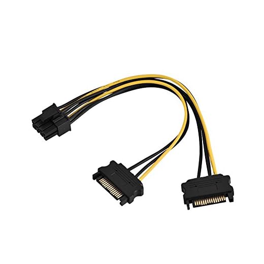 15-stifts SATA till 8-stifts PCI-E-strömkabel, SATA-till-PCI Express-nätadapterkabel, kvinnlig-till-man-strömkontakt, 15-stifts SATA-strömomvandlare (20 cm dubbel SATA-kabel)