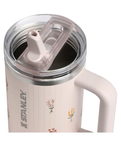 Image of STANLEY Quencher ProTour Flip Straw Tumbler | Leakproof Lid, Straw & Handle | Insulated Stainless Steel | Fits Cup Holders | Perfect Mother's Day Gift | BPA-Free | 40 oz | Rose Quartz Bouquets