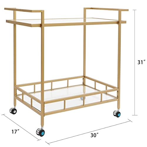 Gold-Bar-Carts-for-The-Home-2-Tier-Vintage-Serving-Bar-Cart-Rolling-Coffee-Cart-Bar-on-Wheels-Modern-Wine-Liquor-Cart-for-Home-Kitchen Gold Bar Carts for The Home 2 Tier Vintage Serving Bar Cart Rolling Coffee Cart Bar on Wheels Modern Wine Liquor Cart for Home Kitchen
