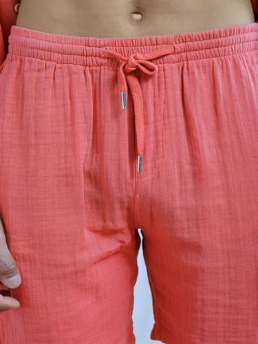 Image of The Indian Garage Co Men Regular Fit Solid Resort Wear Shirt & Boxers Co-ords Set