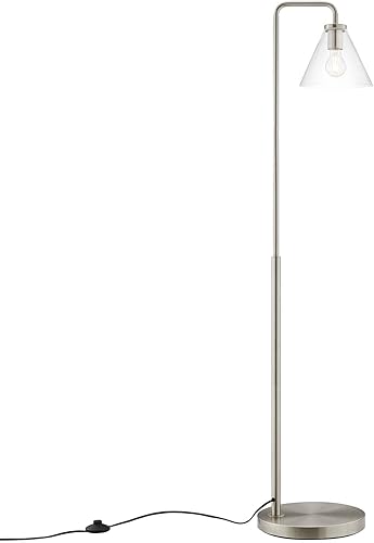 Miniatura 2 de Modway Element Lámpara de pie de cristal transparente y metal en níquel satinado