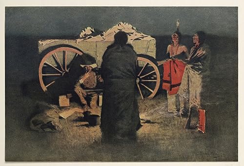 Toile Modern Camp de nuit Frederic Remington pour habiller un grand mur vide de salon