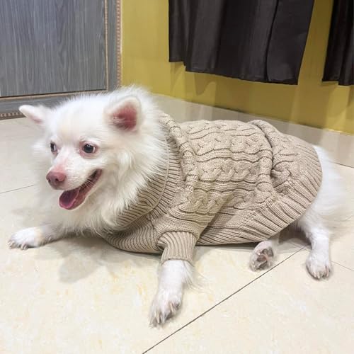 Image of Lulala Dog Sweater for Winter | Warm Knitted Woolen Sweater for Small & Medium Dogs | Cozy Cable Knit Pullover for Pets | Soft & Stretchable Winter Dog Clothes