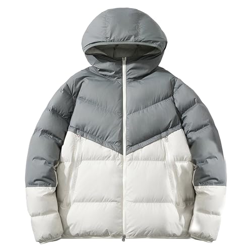Doudoune d'hiver homme DGKaxiyaHM isolée contre le froid et le vent gris XL