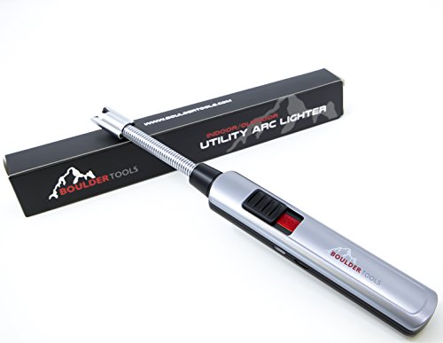 Boulder Tools Rechargeable Arc Lighter - Flameless Lighter - USB Plasma Lighter - Adjustable Extra Long Lighter for Hard to Reach Candles, BBQ Grills, Stoves, Fireplace, Campfires