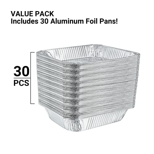Image of Aluminum Pans Half Size, 9X13, Extra Heavy Duty Disposable Foil Pans For Baking (30 Pack) Roasting & Chafing, Deep Tin Foil Bakeware, Steam Table Tray, Cookware, Food Prepping, Cake & Oven Pan
