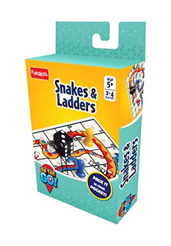 Funskool Travel Snakes & Ladders - A Classic Fun Filled Game! For 2-4 Players, Ages 5 & above, Multicolour
