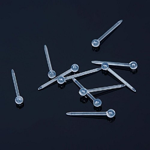 10pcs Woman Clear Acrylic Nose Bone Studs Rings Retainers Body Piercing Jewelry