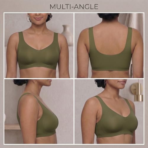 Image of UnderFlex Seamless Sports Ice Silk Bra for Women Wireless Breathable Summer Invisible No-Line T-Shirt Bra Soft Padded Everyday Comfort Bra Lightweight Stretch Gather Support Lingerie