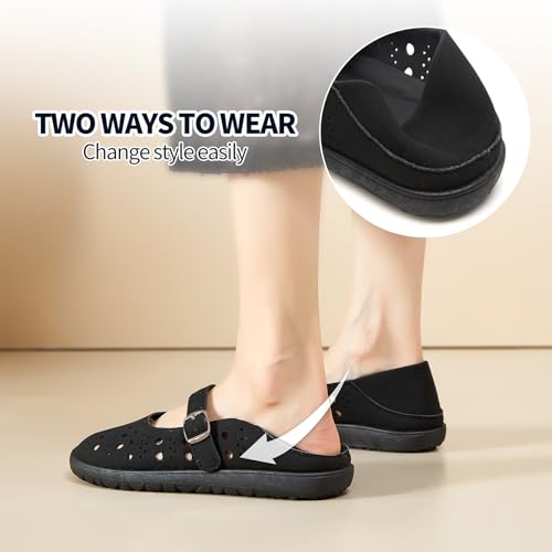 hash bubbie Womens Ballet Mary Jane Flats Wide Toe Box Memory Foam Comfortable Dress Shoes Cute Work Office Shoes3