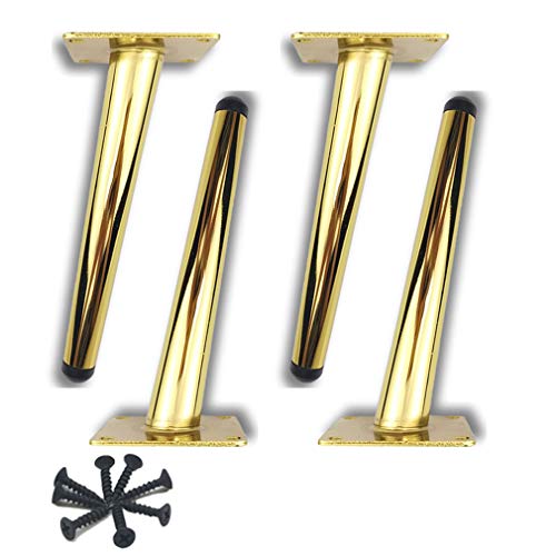 家具の脚 x4、金属製の脚、ソファの脚、キッチンキャビネット、ソファ、交換用脚サポートテーブル、耐荷重 800kg(1763 ポンド)、ゴールド (12cm)