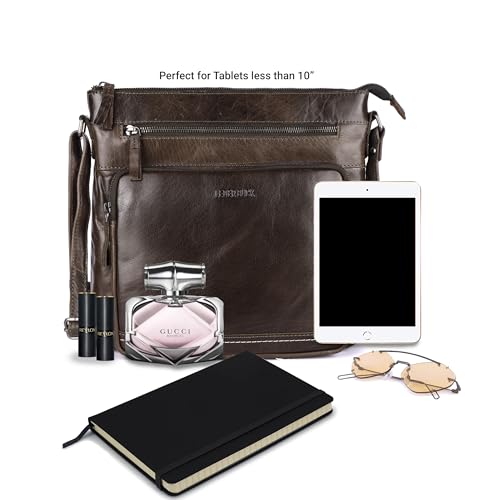 Image of LEDERBUCK Olga Women's Extra-Large Genuine Leather Crossbody Purse - Soft Triple-Zip Shoulder Bag