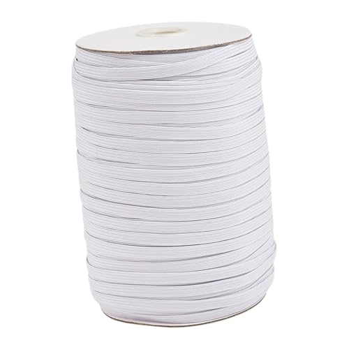 Housoutil 1 Roll White Polyester Elastic Ribbon Band Flat Stretch Costume Band for Clothing Accessories Trousers and DIY Projects and Durable
