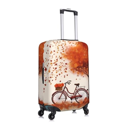 Autumn Tree With Aged Old Bike Print Luggage Suitcase Covers Elastic Washable Luggage Protector Luggage Covers For Suitcase3