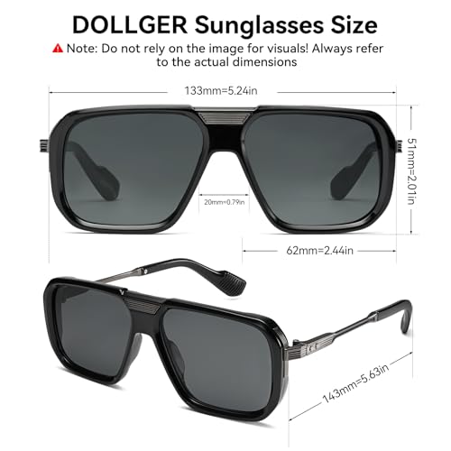 Square Aviaor Sunglasses for Men Fashion Trendy Gold Metal Frame Punk Retro Cool Shades4