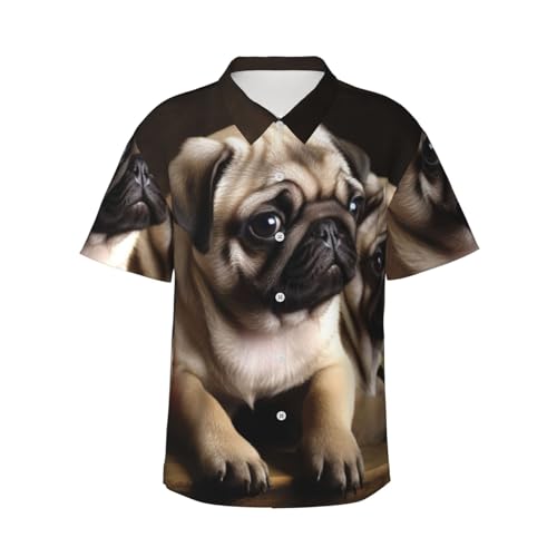 Puppys Pug - Camisa hawaiana para hombre, camisas de playa, ...