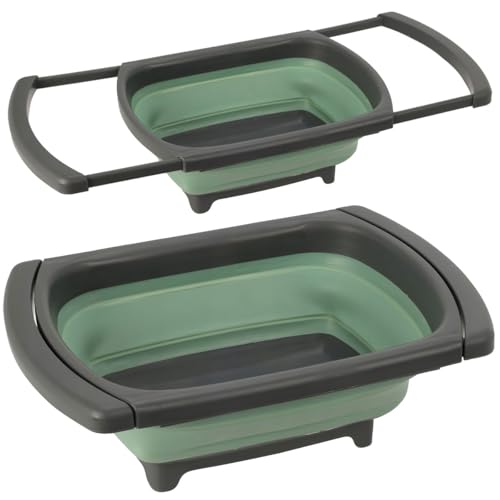 LS-LebenStil Ausziehbare Waschschüssel 8L 36cm faltbar Flexible Spülwanne tragbar Waschbecken Camping klappbar Wanne Faltschüssel Spülschüssel TRT Silikon