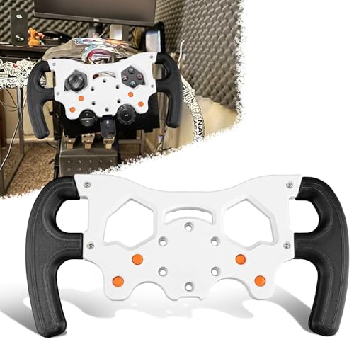 F1 Racing Wheel Mod Kit for Logitech G29 G920 G923, Professional Simulator Upgrade, Ergonomic Controls &amp; Quick-Install Bracket, Gift for Sim Racer or Motorsports Enthusiast (Black+white)