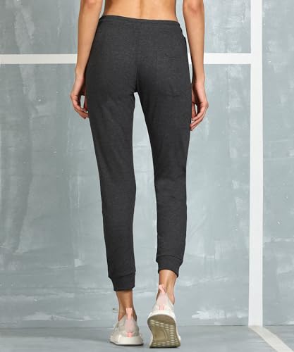 Image of Alan Jones Clothing Women's High Rise Solid Slim Fit Joggers Track Pant