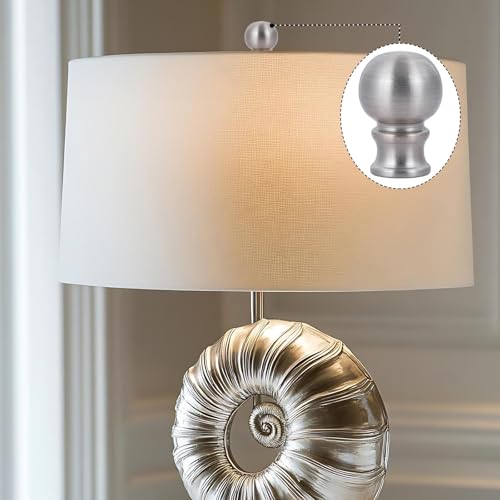 Image of 2 Packs Brushed Nickel Lamp Finials, Solid Finials for Lamp Shades, Lamp Toppers Screw On, Silver Lamp Finials Decorative for Table Lamp