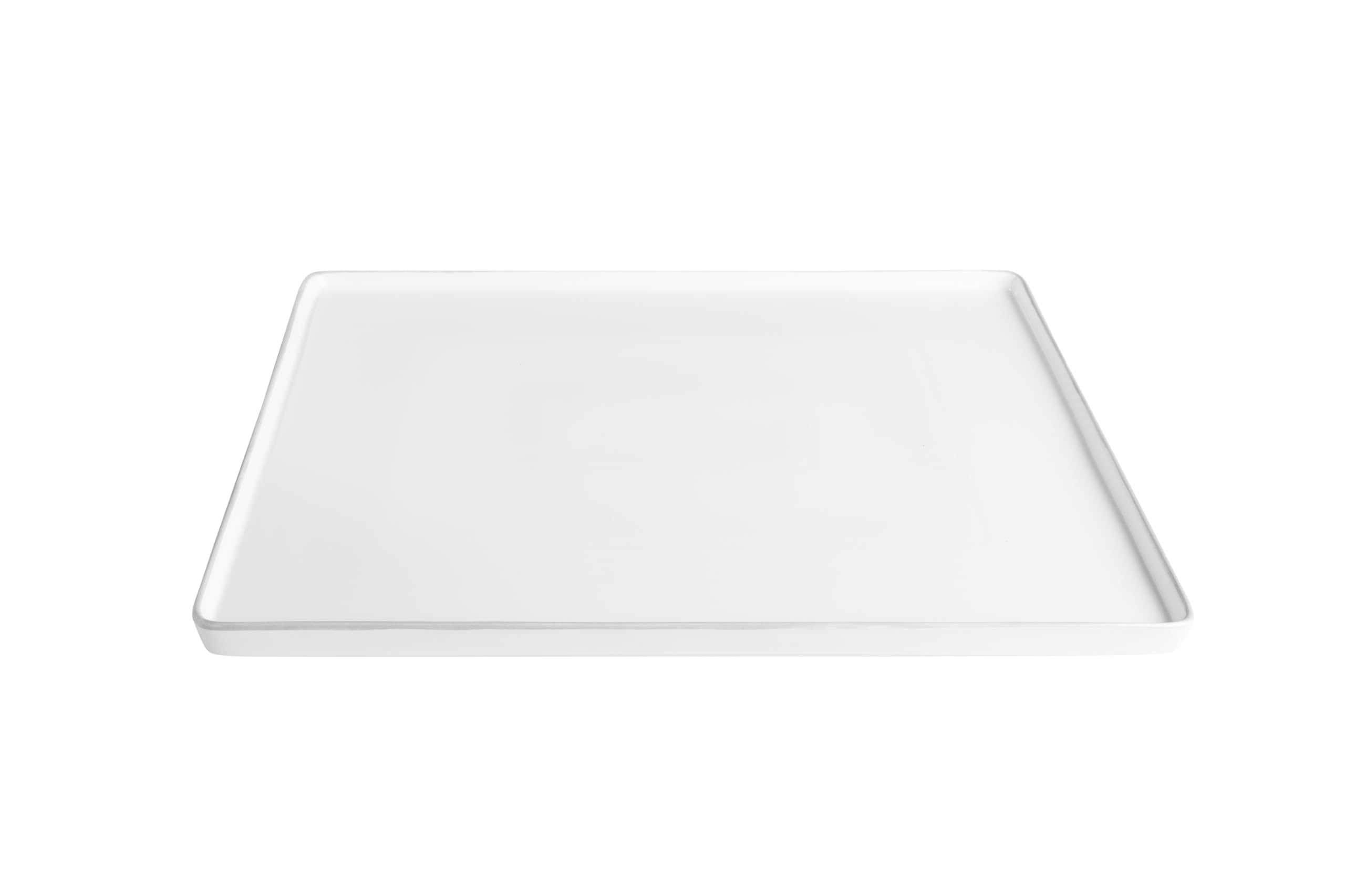 Sallys Servierplatte eckig 44 x 38 cm aus hochwertigem, widerstandsfähigem Porzellan - Servierteller (Weiß)