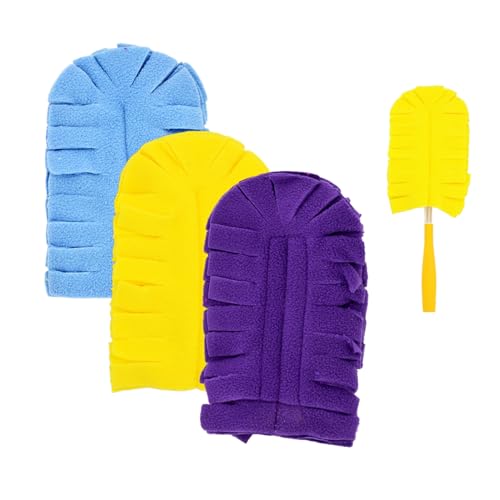 Image of 3 Packs Reusable Fleece Duster Refills for Swiffer, Mixed Color Heavy Duty Refills Compatible with Swiffer Hand Duster