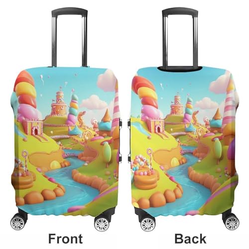 Luggage Cover Elastic Suitcase Cover Protector Washable Travel Baggage Covers Candy Land Luggage Covers Carry On Luggage Protector Anti-scratch 19-32 Inch XL3