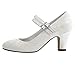 ElegantPark HC1701 Mujer Zapatillas Tacón Alto Mary Jane Hebilla Satén Cordones Zapatos...