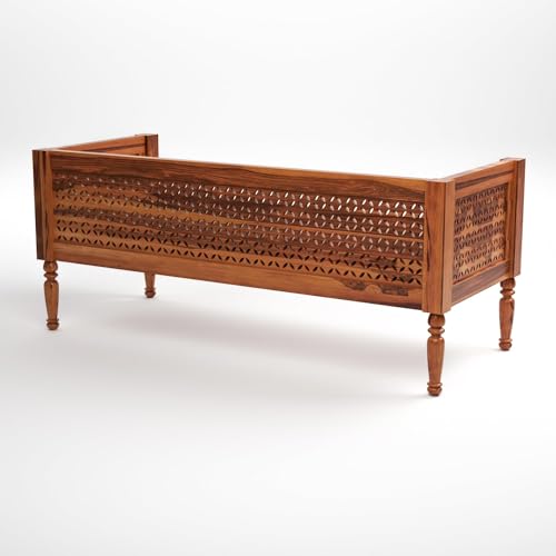 Image of Sheesham Solid Wood 7 Seater Sofa Set for Living Room(7 Seater) (Honey)