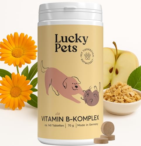 Vitamin B-Komplex Hund 140 Tabletten I Alle 7 B-Vitamine, Starke Nerven & Immunsystem, hochdosiert, Deutscher Hersteller I hohe Akzeptanz I Lucky Pets